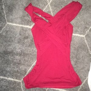 red Charlotte Russe cross over tank top